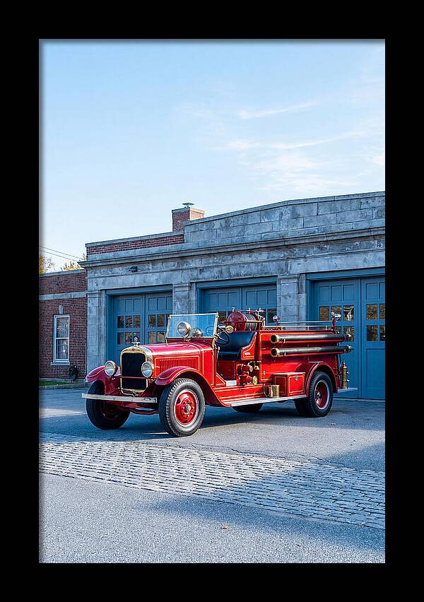 Antique Fire Truck Displayed Outdoors