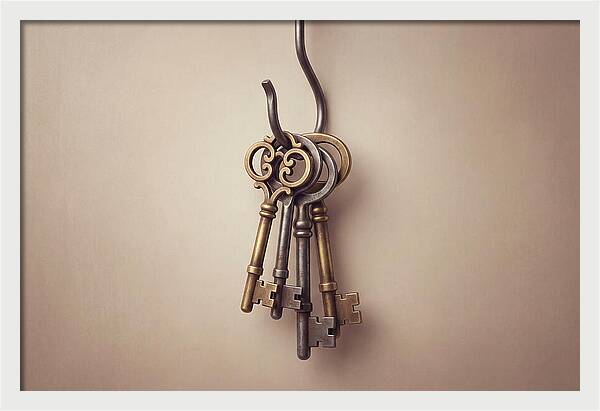 Antique Keys Hanging Elegantly