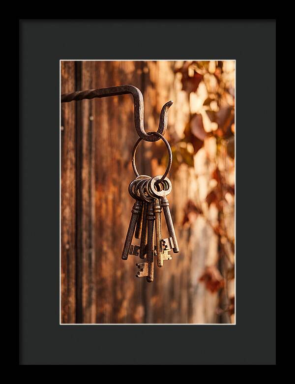 Antique Keys Hanging On Hook