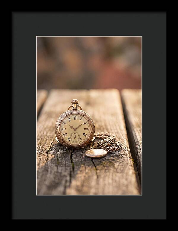 Antique Pocket Watch On Weathered Wood