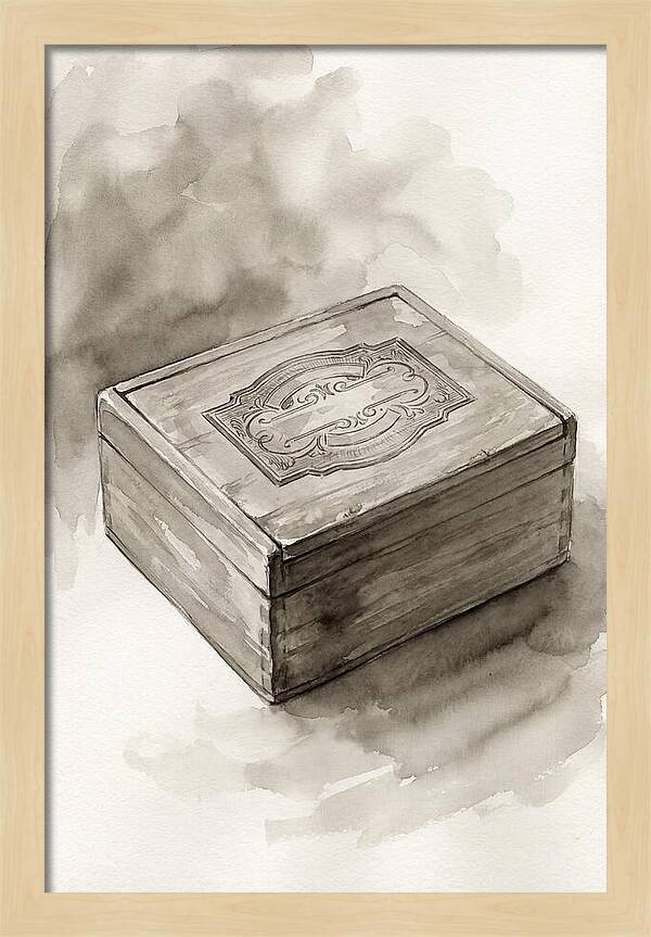 Antique Wooden Cigar Box
