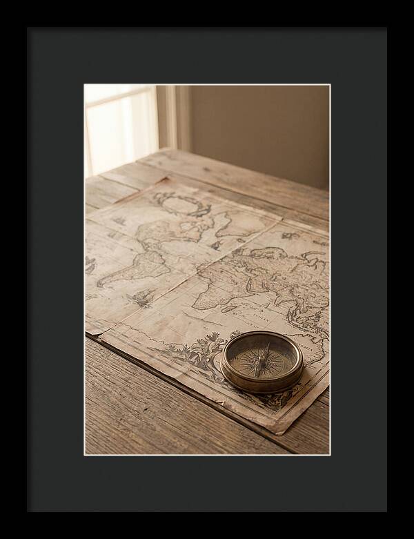Antique World Map And Compass