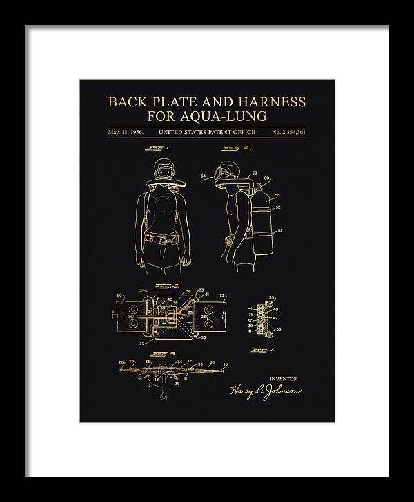 Aqua Lung Harness Gold Patent Us2864361a