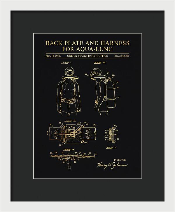 Aqua Lung Harness Gold Patent Us2864361a