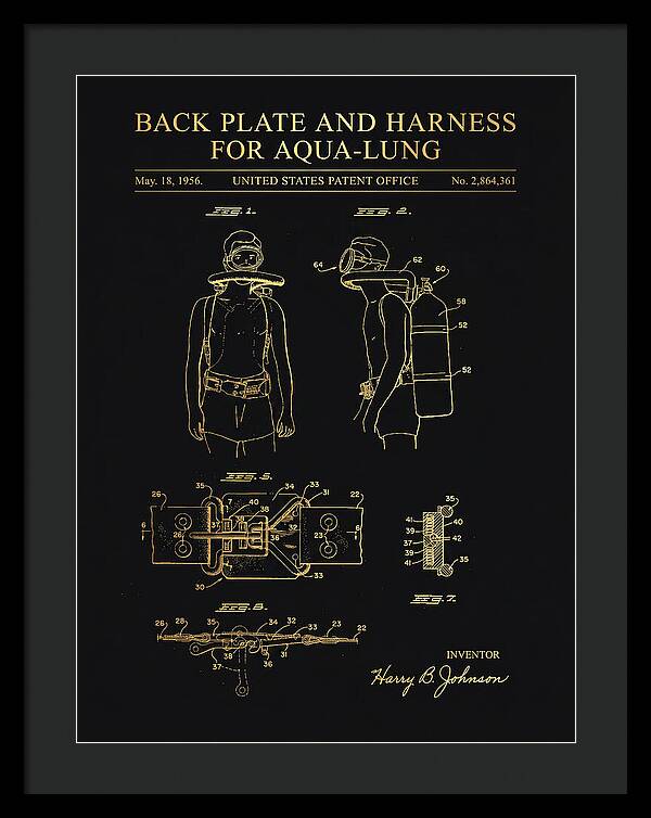 Aqua Lung Harness Gold Patent Us2864361a