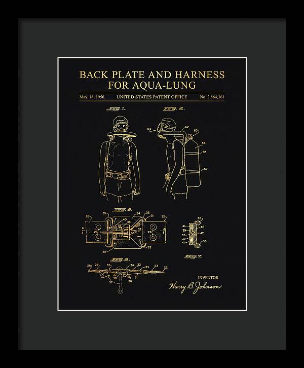 Aqua Lung Harness Gold Patent Us2864361a