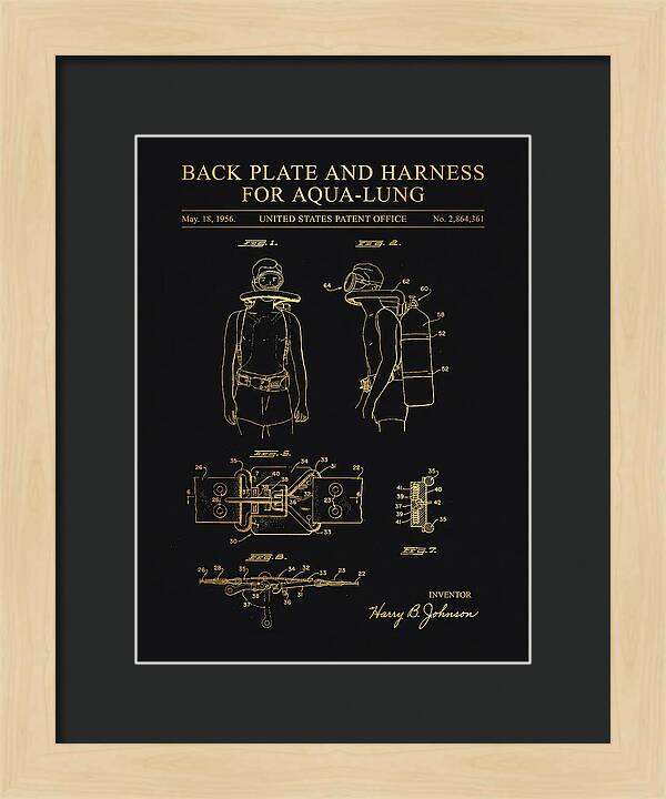 Aqua Lung Harness Gold Patent Us2864361a
