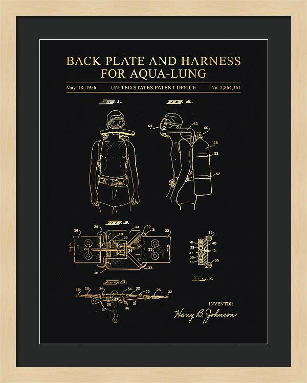 Aqua Lung Harness Gold Patent Us2864361a