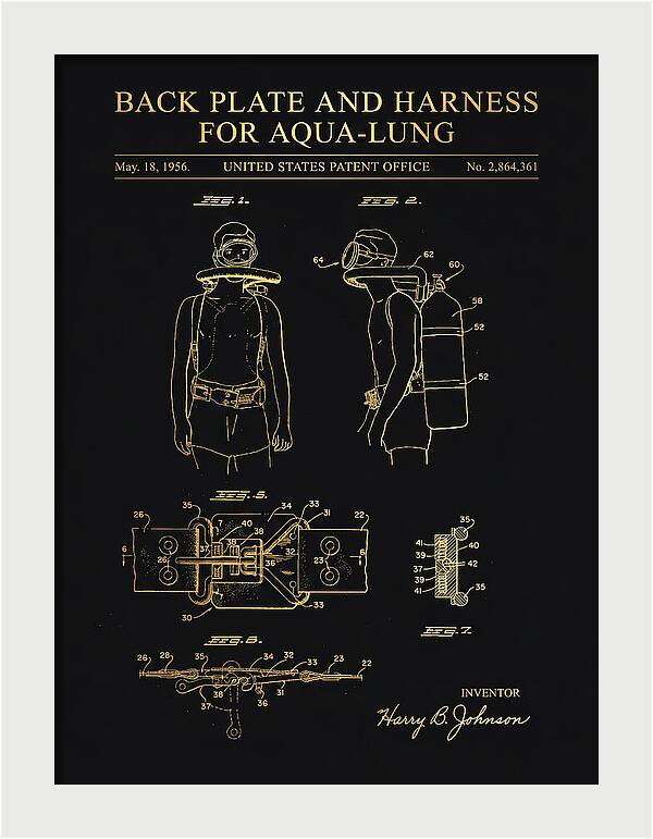 Aqua Lung Harness Gold Patent Us2864361a