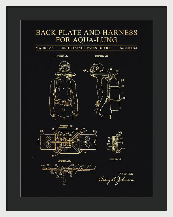 Aqua Lung Harness Gold Patent Us2864361a