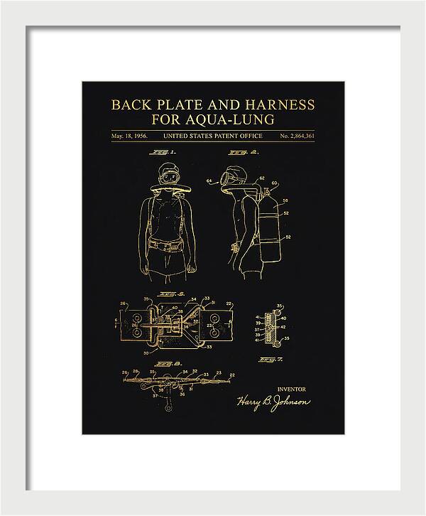 Aqua Lung Harness Gold Patent Us2864361a