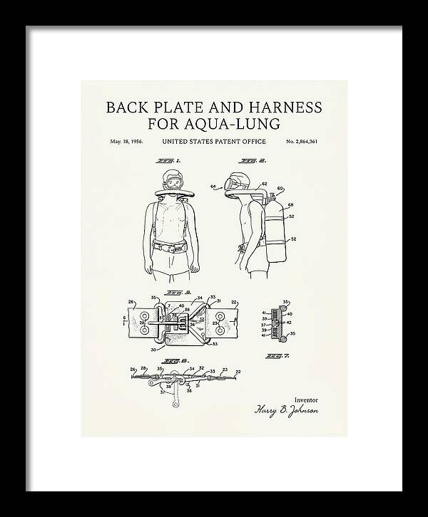 Aqua Lung Harness Minimalist Patent Us2864361a