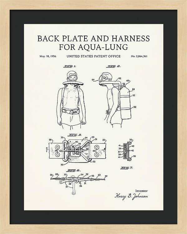 Aqua Lung Harness Minimalist Patent Us2864361a