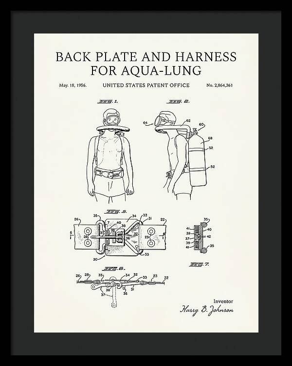 Aqua Lung Harness Minimalist Patent Us2864361a