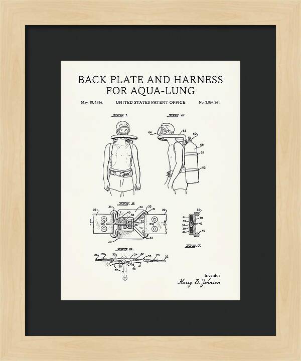 Aqua Lung Harness Minimalist Patent Us2864361a
