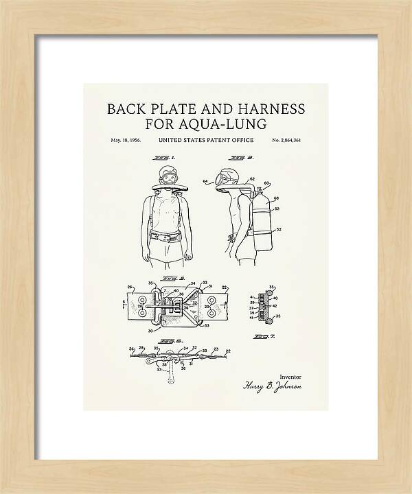 Aqua Lung Harness Minimalist Patent Us2864361a