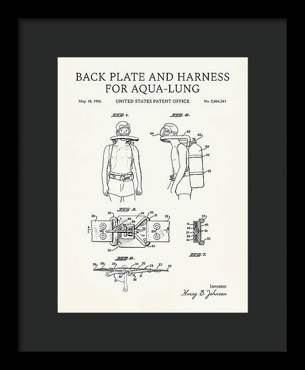 Aqua Lung Harness Minimalist Patent Us2864361a