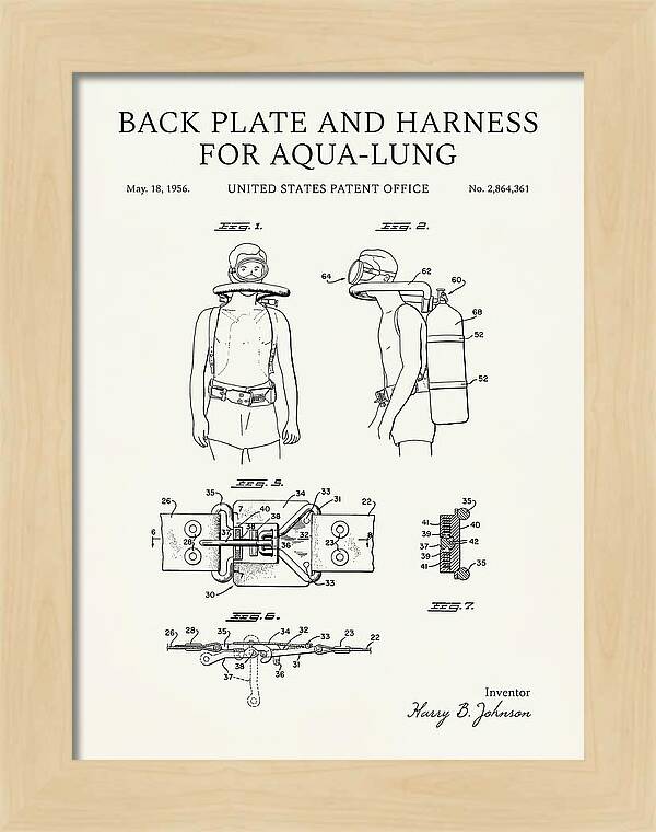 Aqua Lung Harness Minimalist Patent Us2864361a