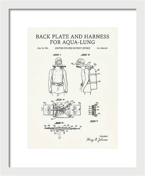 Aqua Lung Harness Minimalist Patent Us2864361a