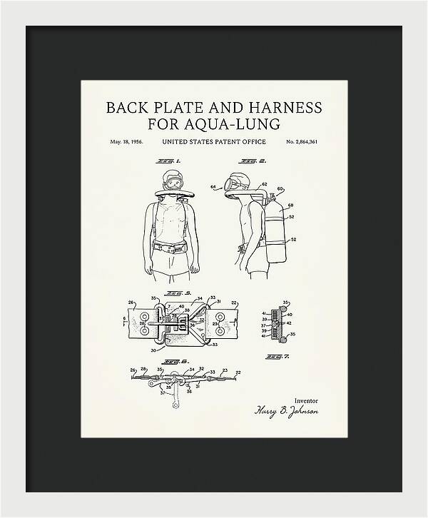 Aqua Lung Harness Minimalist Patent Us2864361a
