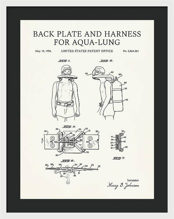 Aqua Lung Harness Minimalist Patent Us2864361a