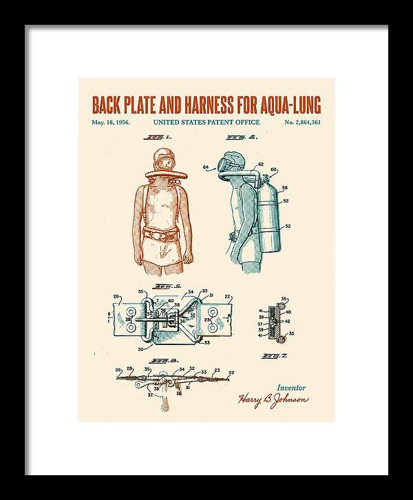 Aqua Lung Harness Retro Patent Us2864361a