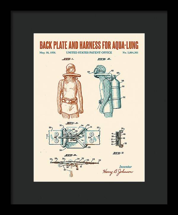 Aqua Lung Harness Retro Patent Us2864361a