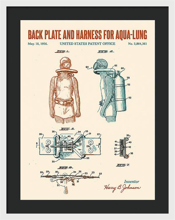 Aqua Lung Harness Retro Patent Us2864361a
