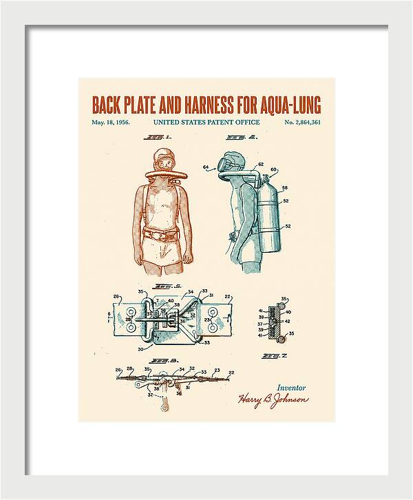 Aqua Lung Harness Retro Patent Us2864361a