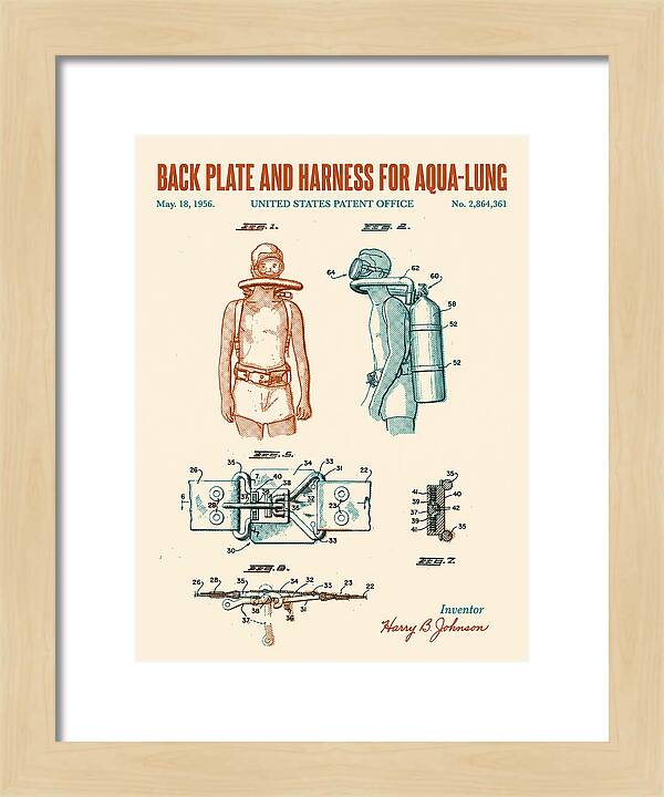 Aqua Lung Harness Retro Patent Us2864361a