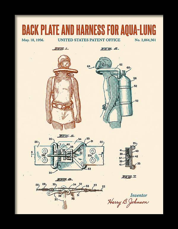 Aqua Lung Harness Retro Patent Us2864361a