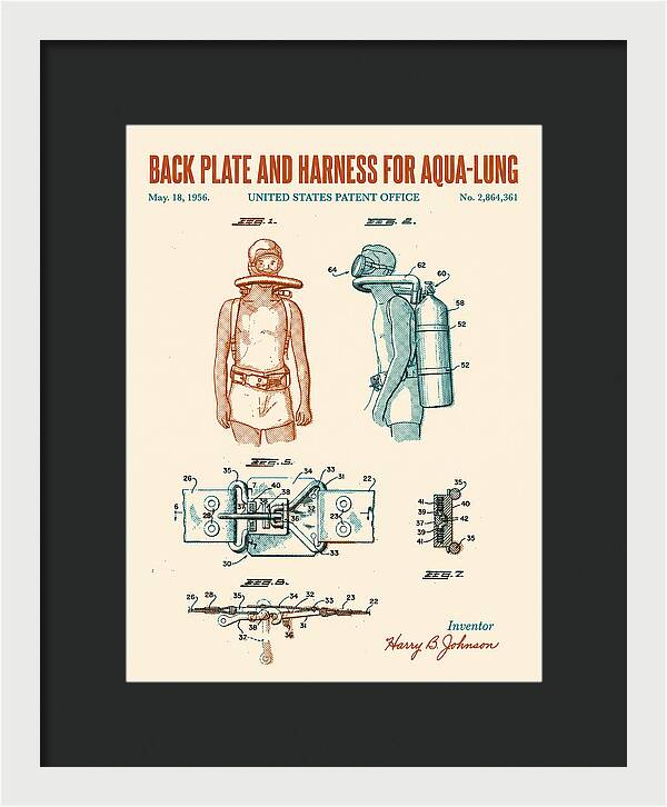 Aqua Lung Harness Retro Patent Us2864361a