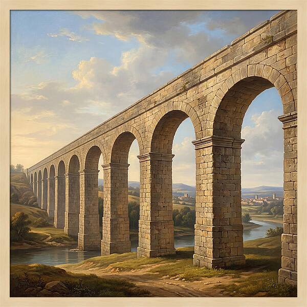Aqueduct Under A Serene Sky