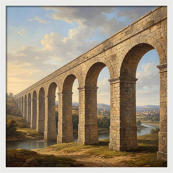 Aqueduct Under A Serene Sky