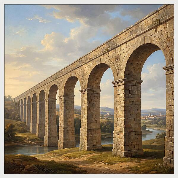 Aqueduct Under A Serene Sky