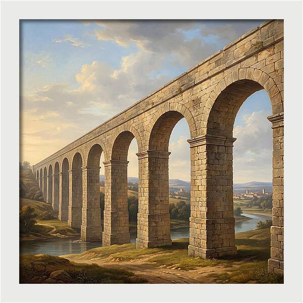 Aqueduct Under A Serene Sky
