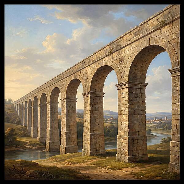 Aqueduct Under A Serene Sky