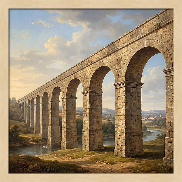 Aqueduct Under A Serene Sky