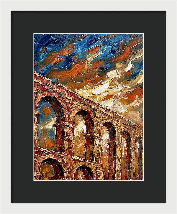 Aqueduct Under Dramatic Skies