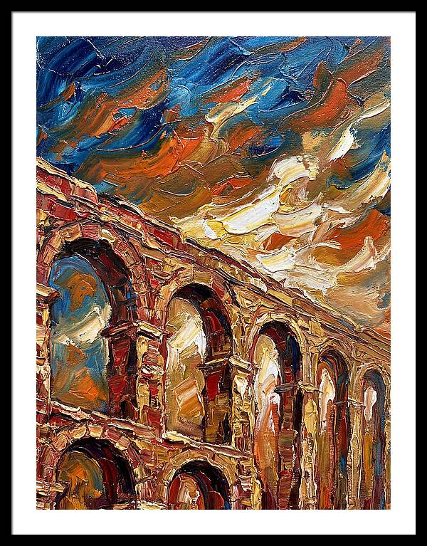 Aqueduct Under Dramatic Skies