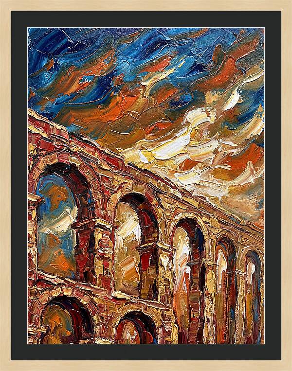 Aqueduct Under Dramatic Skies
