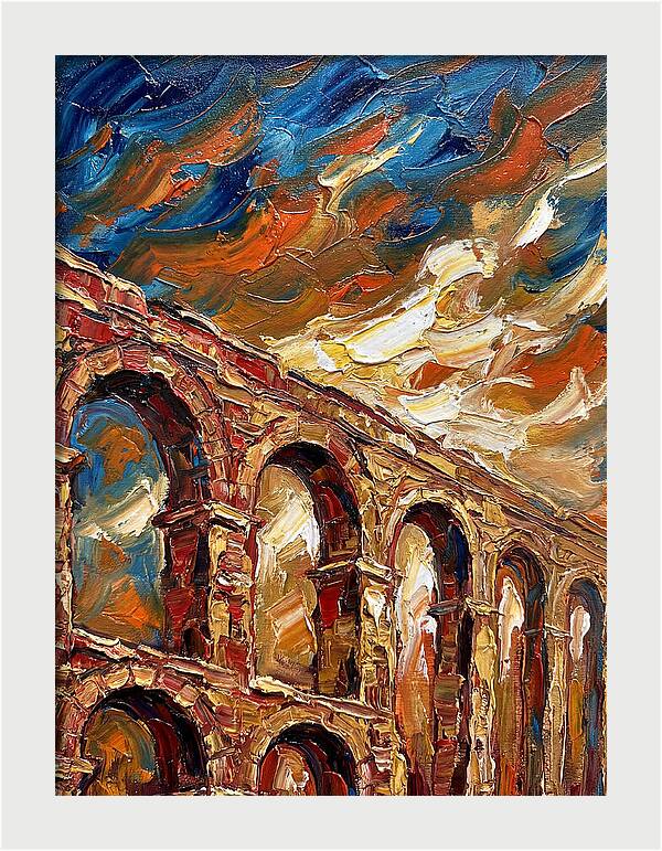 Aqueduct Under Dramatic Skies
