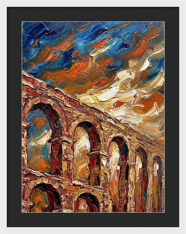 Aqueduct Under Dramatic Skies