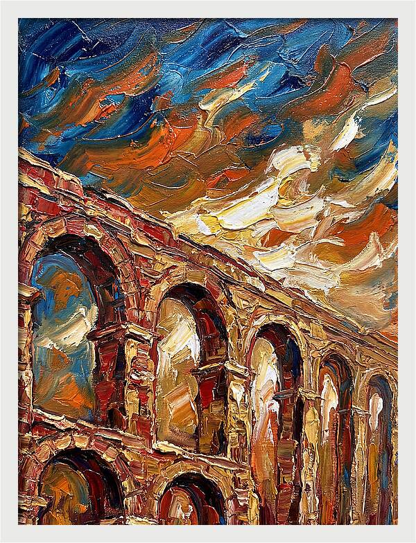 Aqueduct Under Dramatic Skies