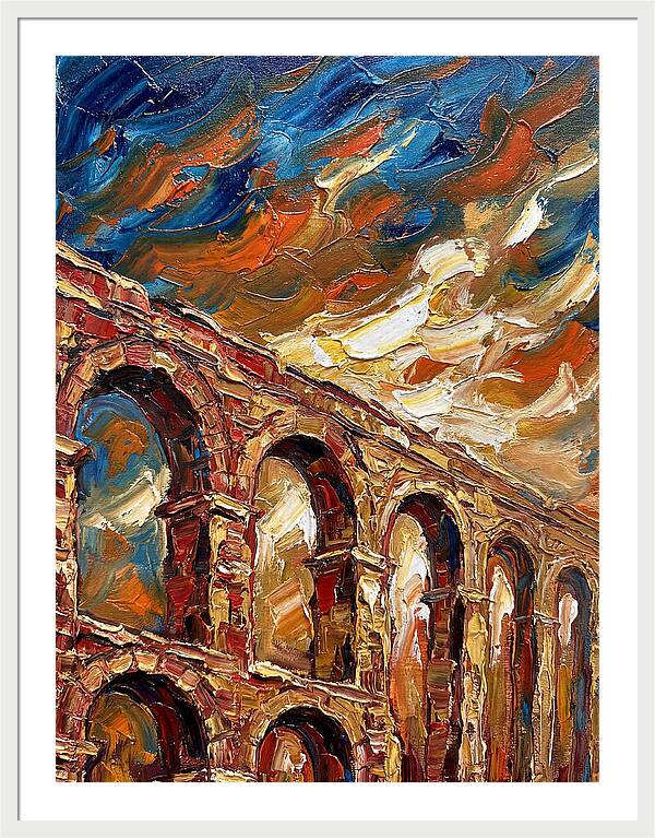 Aqueduct Under Dramatic Skies