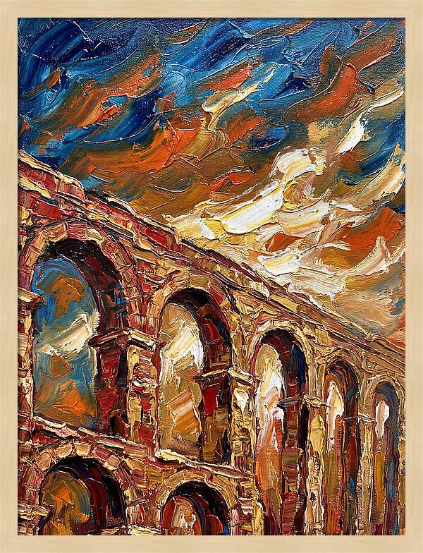 Aqueduct Under Dramatic Skies
