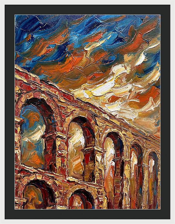 Aqueduct Under Dramatic Skies