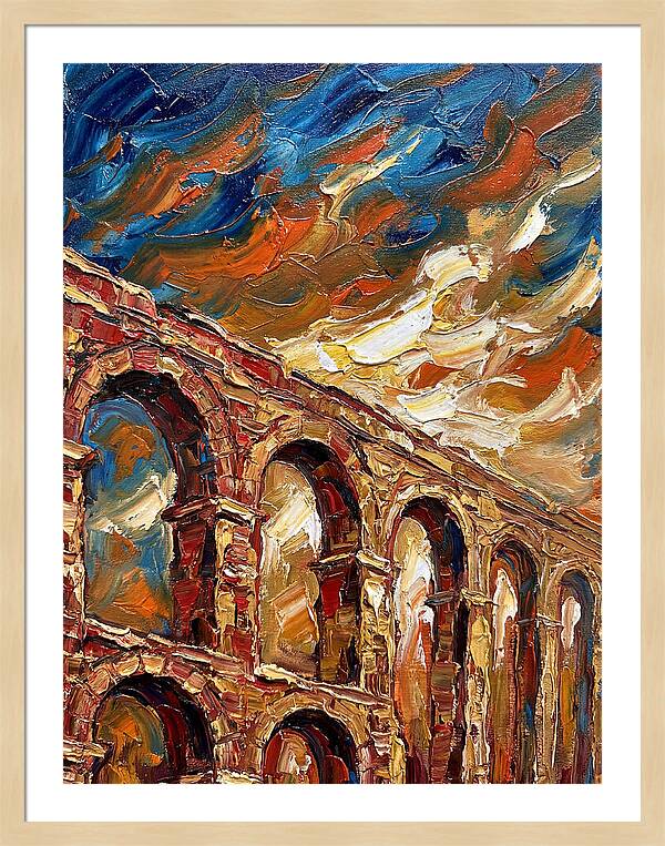 Aqueduct Under Dramatic Skies