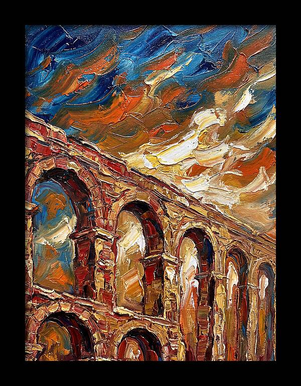 Aqueduct Under Dramatic Skies