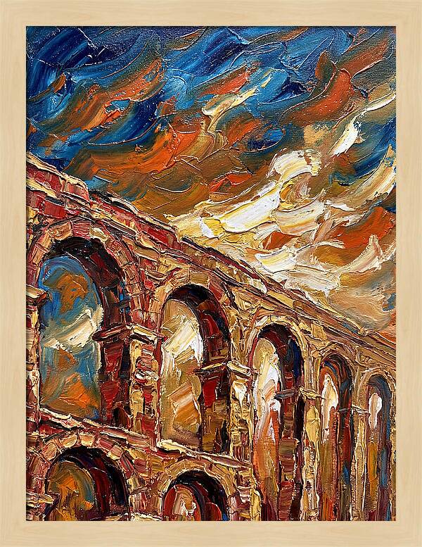 Aqueduct Under Dramatic Skies